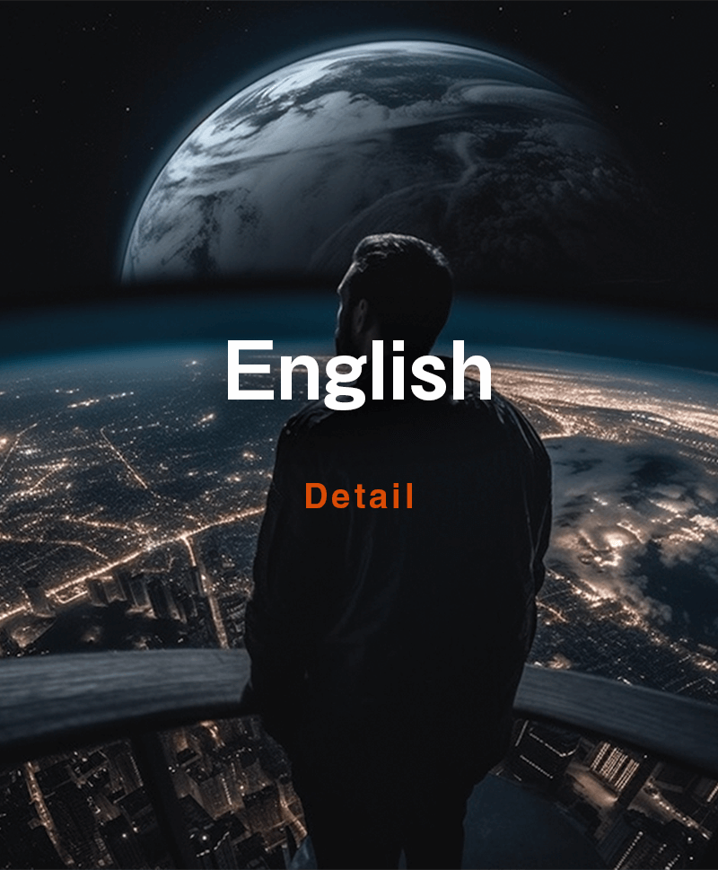 Man looking at the earth, English course details