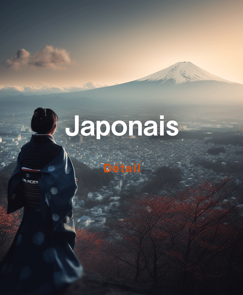 Femme japonaise en kimono regardant le Mont Fuji et la ville environnante au Japon