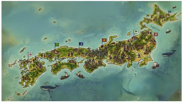 Illustration of rival clans in ancient Japan